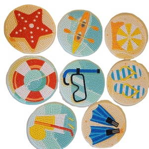 Sous-verre en verre brodé à la main par des designers, multicolores, durables, taille personnalisée, élégant, de luxe, élégant, pour table à thé - Product Image 2