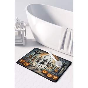 Squelettes de danse Tapis de cuisine anti-fatigue Spooky Halloween Tapis de bain en mousse à mémoire de forme Lavable en machine Confort Fournitures de vacances - Product Image 3