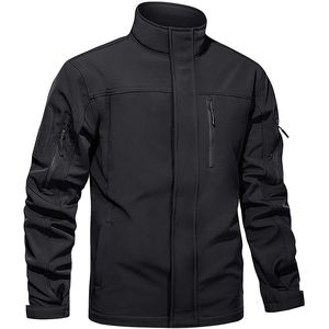 Veste softshell homme noire et bleue, col montant, fermeture éclair, respirante, coupe classique, pour l'automne - Product Image 4