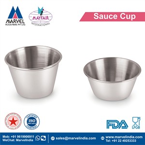 Stainless Steel Sauce Cups 2-Pack Metal Utensils for Serving - Product Image 2