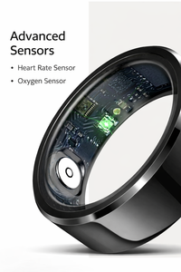 Anneau intelligent multifonctionnel de suivi de la santé, fréquence cardiaque, oxygène sanguin, suivi du sommeil, podomètre, étanche - Product Image 3