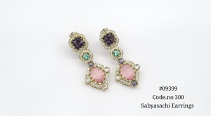 Boucles d'oreilles pendantes 09399 en zircon cubique, ovales, plaquées Mehandi, avec pierres doublettes, bijoux pour mariage, fête, cadeau - Product Image 5
