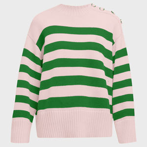 Cardigan décontracté rayé en coton pour femme Zeta Phi Beta, pull tricoté d'hiver respirant et infroissable avec broderie frontale pour fille - Product Image 5