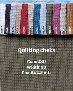 Tissu en Lycra matelassé à carreaux 280 GSM, 60 pouces, en polyester et élasthanne texturé, idéal pour vestes et survêtements – Vente en gros - Product Image 1