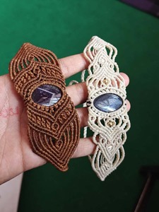 Handmade Macrame <b>Gemstone</b> <b>Bracelets</b> Set Adjustable Boho Healing Ethnic Statement Jewelry Wholesale - Product Image 3
