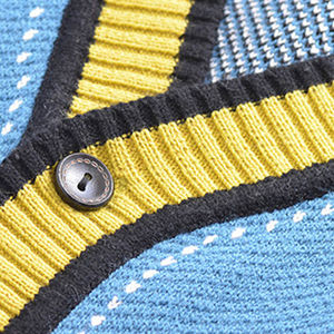 Cárdigan de Punto a Rayas para Niñas, Primavera y Otoño 2026, Suéter Fino, Elegante y Versátil de Algodón con Apliques Bordados - Product Image 2