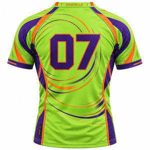 เสื้อเกมมิ่ง Orbital Swirl สีเขียวมะนาว ม่วง ส้ม  ผ้าตาข่าย  ชุดแข่งขันอีสปอร์ต  ชุดเกมมิ่งผู้ชาย  ผ้าตาข่ายสีนีออน - Product Image 3