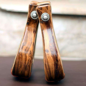 Estribos de Madera de Roble para Montura Western, Estribos de Madera Grabados para Montar a Caballo, Herrajes Niquelados, Estribos Personalizables - Product Image 3