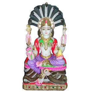 Statue en marbre de Padmavati Jain |   Murti en marbre Maa Padmavati artisanal pour la maison et le temple jain - Product Image 1
