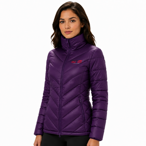 OUTDO Women's Purple <b>Quilted</b> Puffer <b>Jacket</b> Full Sleeve Stand Collar Zipper Closure Winter Wear Puffer <b>Jacket</b> for Women - Product Image 2