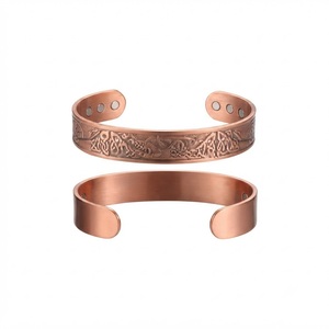 Pulsera de cobre trenzada artesanal para aliviar el dolor de la artritis, brazalete de cobre sólido unisex, brazalete abierto Kada, terapia biomagnética - Product Image 6