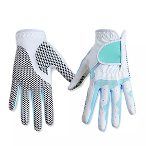 Guantes de golf de microfibra con dedos completos, antideslizantes, transpirables, ligeros, diseño de malla blanca, rosa y negra, guantes deportivos - Product Image 6