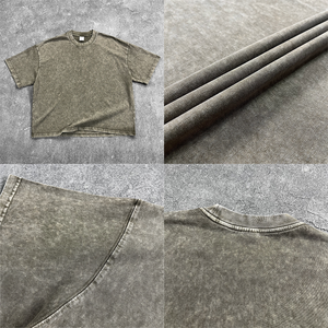เสื้อยืดทรงบ็อกซี่ คุณภาพสูง ผ้าฝ้าย 100% 275GSM สกรีนโลโก้ได้ตามต้องการ เนื้อผ้าหนา ทรงครอป เสื้อยืดทรงบ็อกซี่แบบสั่งทำสำหรับผู้ชาย - Product Image 4