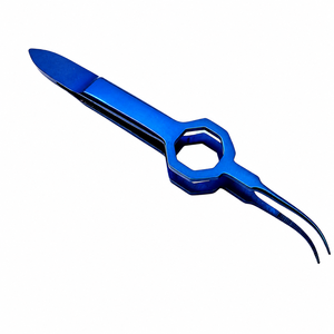 Kit de 5 pinces chirurgicales bleues pour greffe de cheveux FUE, usage hospitalier, instruments d'extraction et de placement, manuel, certifié CE Classe I - Product Image 4