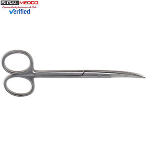 Tijeras de microdisección Iris 4.5, curvadas, punta fina, acero inoxidable plateado, instrumento quirúrgico manual con certificación CE para médicos - Product Image 4