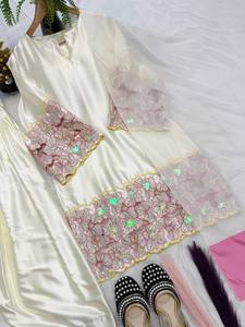 ผ้าไหมเครปธรรมชาติกับผ้าไหม hend ทำงานกับ dupatta ล่างราคาขายส่ง - Product Image 6