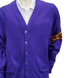 Cardigans décontractés à col en V, manches longues, unis, brodés du logo, taille personnalisée, tricotés, boutonnés, écologiques, pour fraternités - Product Image 3