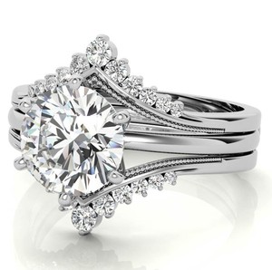 Anillo de Moissanita de Corte Redondo, Plata de Ley 925, Chapado en Oro de 18K, Anillo de Compromiso, Boda o Promesa de Lujo para Mujer - Product Image 3