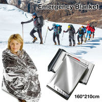 Couverture de survie d'urgence 160x210CM, imperméable, isolante thermiquement, feuille de maintien au chaud pour le camping, la randonnée et la chasse