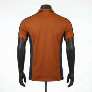 T-shirt en coton tricoté uni pour homme, 100 % coton, manches courtes, col montant, poche, respirant, 240 g, anti-rétrécissement, anti-plis - Product Image 3
