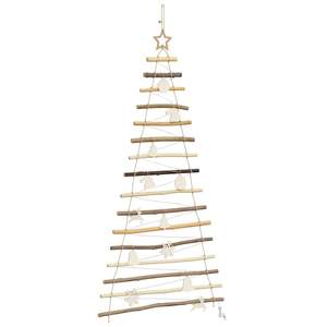 Árbol de Navidad de Madera de Fresno Maciza con 80 Luces LED de 59.06 Pulgadas, Luces de Navidad Naturales - Product Image 4