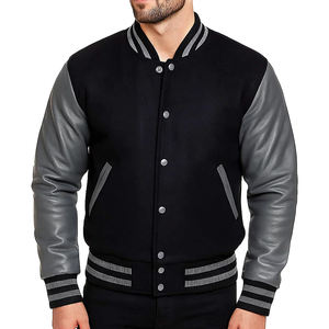 Stylish Varsity Jackets Breathable Crew Neck Collar Customized Logo Printing Full Sleeves College Baseball Jacket For Men - Product Image 3