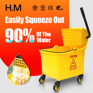 Carro Escurridor de Trapeador Comercial <span class=keywords><strong>con</strong></span> Mango Ergonómico <span class=keywords><strong>y</strong></span> Sistema de Prensado Rápido Ruedas Suaves Cubo Universal para Limpieza de Pisos - Product Image 2