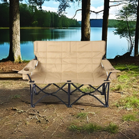 Chaise double pliante moderne en acier inoxydable personnalisée, pour le camping en plein air, le pique-nique, le jardin, canapé de jardin, dossier portable, loisirs