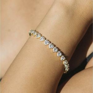 Women's 18K <b>Solid</b> Gold Diamond Tennis <b>Bracelet</b> Round Brilliant Cut Channel Setting Classic Style Everyday Wear - Product Image 1