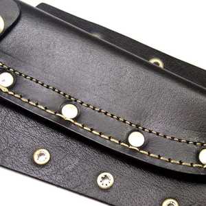 Funda de Cuchillo de Caza de Grado Industrial de Acero al Carbono Impermeable de Cuero Genuino Amarillo Premium con Punta Caída, Proveedor OEM, para Llevar en el Cinturón - Product Image 4