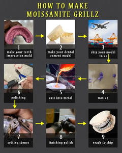 Bijoux de bouche hip hop glacés Grillz en argent 925 avec diamants de moissanite VVS de forme ronde forme et design personnalisés Grillz - Product Image 5