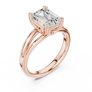 Emerald Cut Lab Grown Diamond IGI Certified Solitaire <b>Ring</b> Claw Prong <b>Split</b> Shank 18K Solid Gold Engagement Luxury Bridal <b>Ring</b> - Product Image 4