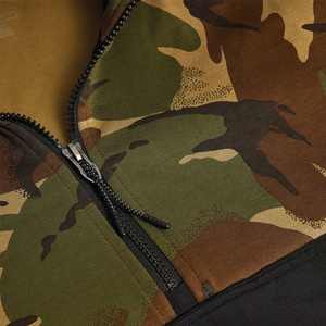 Sweat à capuche camouflage personnalisé pour homme avec fermeture éclair, patchwork, 100% coton molletonné, sweat à capuche décontracté d'hiver avec poche - Product Image 5