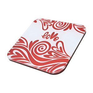 Imán Acrílico Cuadrado Personalizado para Refrigerador, Rojo y Blanco, Decoración de Boda, Adhesivo Magnético, Regalo - Product Image 2