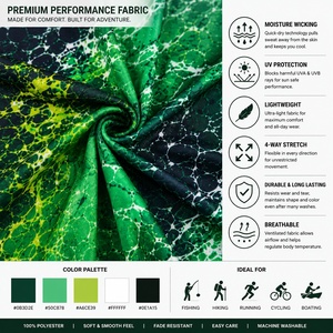 Sudadera de Pesca para Hombre con Protección Solar UPF 50, Manga Larga, Diseño Sublimado con Estampado de Pez Marlín Verde - Product Image 4