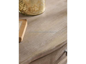 Table de chevet moderne en bois de manguier massif avec 2 tiroirs et étagère, table de nuit classique pour chambre à coucher et salon - Product Image 4