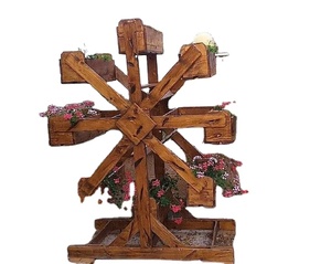 Creative Wooden Flowerpot Wishing Well Planter Waterproof Epoxy Coated Finish for Outdoor Home <b>Nursery</b> Decoration Durable Bark - Product Image 1