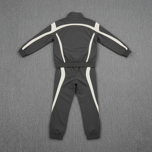 Yourbrand Men's Sporty Track Suit Set Grey <b>White</b> Stripe Breathable 100% Cotton Fleece Winter Wear Streetwear Color Blocking - Product Image 6