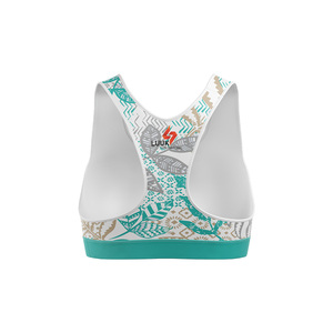 Sujetador deportivo tipo racerback para mujer con estampado geométrico, soporte medio, lo último en ropa deportiva transpirable 2026 - Product Image 5