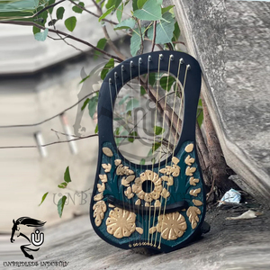 Handmade Lyre Harp 10-<b>String</b> Floral Design Rosewood Celtic Harp with Free Tuning Key & <b>Strings</b> - Product Image 3