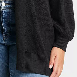 Cárdigan Negro Oversize de Punto para Mujer, Diseño Casual Holgado, Servicio OEM, Venta al por Mayor - Product Image 6
