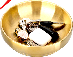 Moderno Tazón de Metal Dorado con Forma de Llave, Ecológico, para Fiestas, Decoración de Mesa para el Hogar, Hotel, Tazón Redondo Resistente - Product Image 2