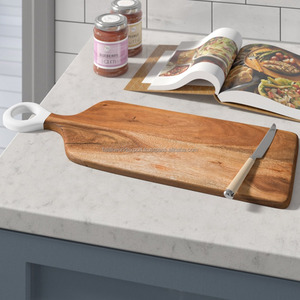 FWE-Tabla de cortar de madera de acacia multifuncional con mango, venta al por mayor, fabricantes de bandejas de madera para comida, logotipo personalizable - Product Image 6