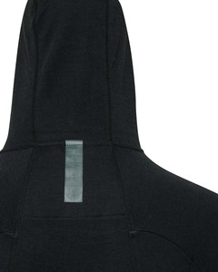 Sudadera con Capucha Negra para Hombre, Manga Larga, con Bolsillo con Cremallera en el Pecho, Tejido Transpirable de Poliéster, Corte Casual, para Otoño - Product Image 5
