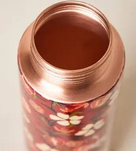 Wholesale Supply Red & <b>Pink</b> Printed Eco-Friendly Double Wall Copper Water <b>Bottle</b> 900ml Drinkware Available at Price - Product Image 2