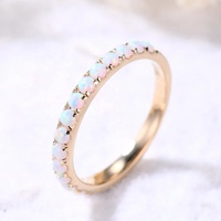 Bagues en or massif véritable 14 carats opale éthiopienne pierres précieuses nouveau design de luxe bagues de bijouterie fine