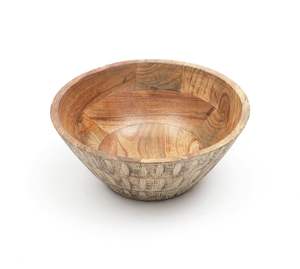 Tazón de Madera Artesanal Multiusos para Servir, Hecho de Madera de Mango con Acabado Antiguo - Product Image 1