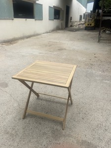 Wooden Folding <b>Garden</b> <b>Table</b> Outdoor Patio Side <b>Table</b> Slatted Top Courtyard Furniture - Product Image 2