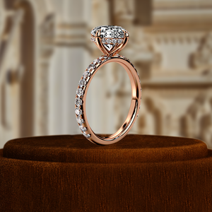 Anillo de Compromiso con Diamante Ovalado Cultivado en Laboratorio de 1 Quilate, Anillos de Aniversario con Incrustaciones de Diamantes Certificados por IGI para Mujer, Oro Sólido de 14K - Product Image 5