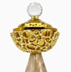 Luxury Gold Metal <b>Bakhoor</b> Burner Mabkhara Arabic <b>Oud</b> Incense Burner Sandalwood Base Home Fragrance Decor Custom Logo Option - Product Image 3